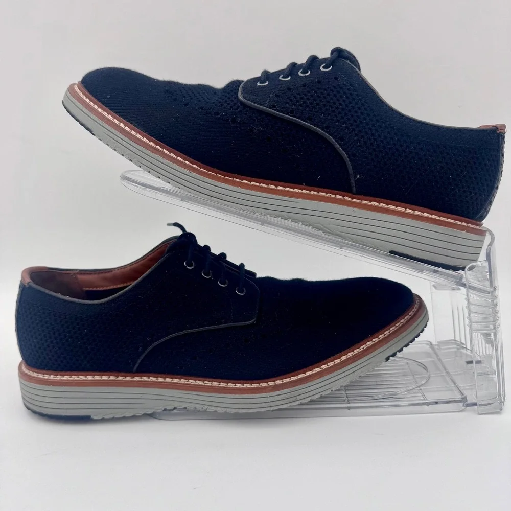 EUC‎ Johnston & Murphy XC4 TRUFOAM Prentiss Knit Black Dress Shoes Mens 10.5M